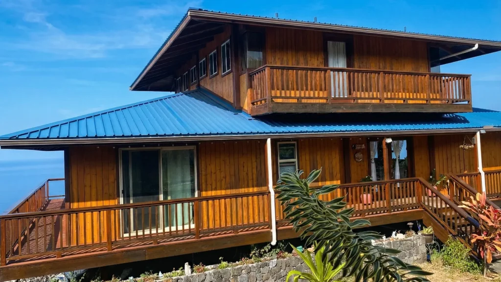 exterior wood staining work on a kailua kona residence
