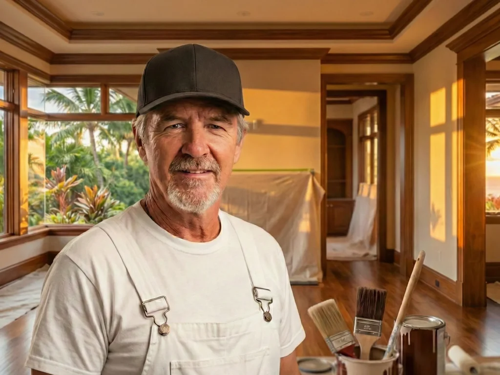 master painter billy ricci posing for a photo in his painting environment