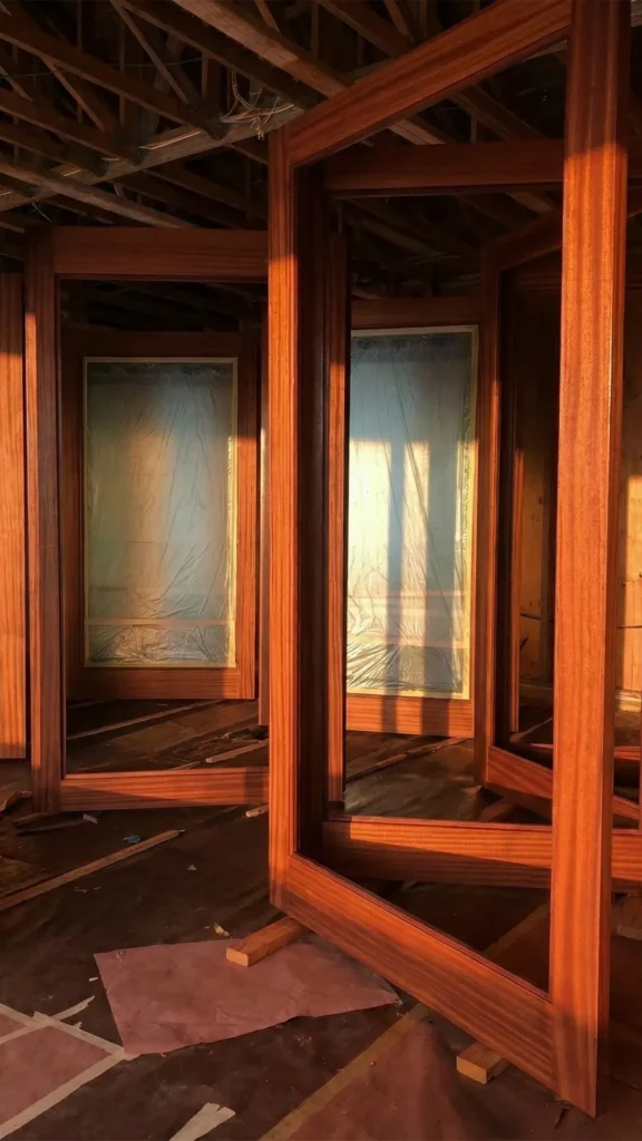 wood staining luxury doors in kukio big island